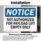 Signmission Not Authorized For Payload Lift Empty Only, 7 in W x Rectangle, Vinyl Decal OS-2PACK-NS-D-57-L-15176 - alternate 6